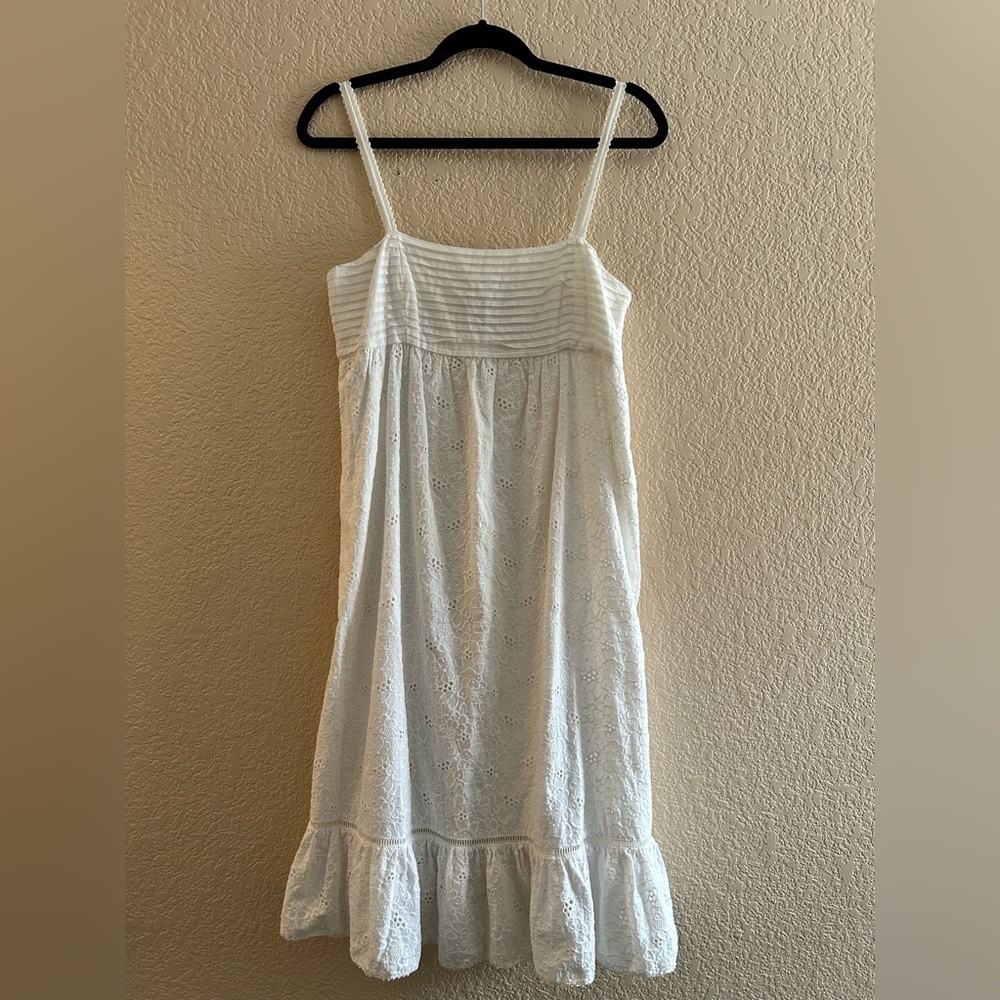 Juicy Couture White Eyelet Drop Waist Dress Size 8